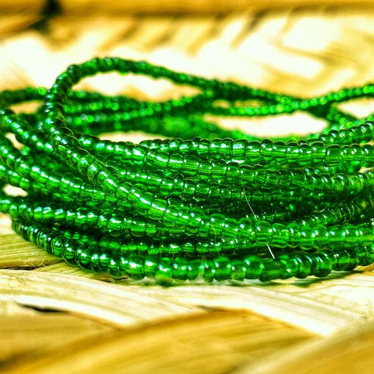 Green Waist Beads /African waist beads / 2 piece waist beads / 25-50 inches long/Non fading beads/belly chain for women and girls/ Beach Jewelry