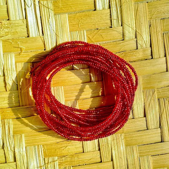 Unapologetic Traditional Waist Beads/Red Waist Beads / 2 piece waist beads /belly chain for women and girls/Beach Jewelry/Fashion Accessory