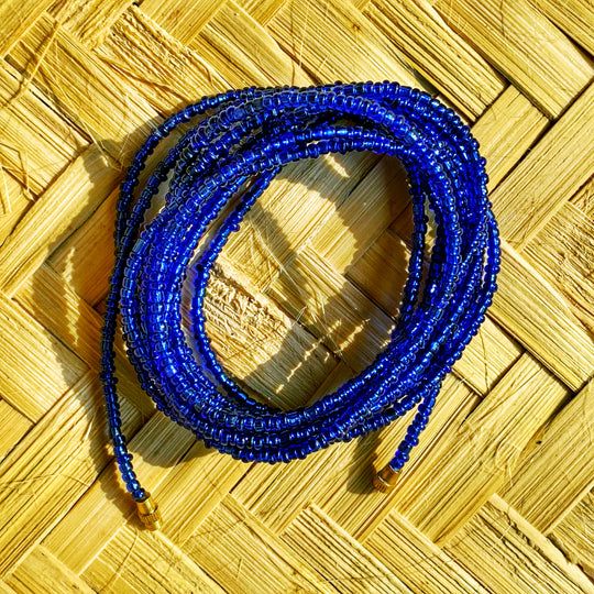 Me Time Traditional Waist Beads/ 2 piece Blue waist beads /belly chain for women and girls/Beach Jewelry/Fashion Accessory