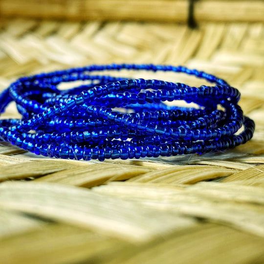 Me Time Traditional Waist Beads/ 2 piece Blue waist beads /belly chain for women and girls/Beach Jewelry/Fashion Accessory