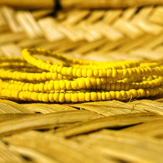 Ancestral Fire Traditional Waist Beads/ 3 piece Yellow waist beads /belly chain for women and girls/Beach Jewelry/Fashion Accessory