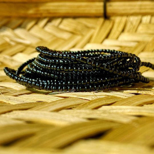 Black Waist Beads/ 3 piece Black waist beads /belly chain for women and girls/Beach Jewelry/Fashion Accessory