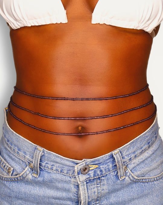 Purple Waist Beads/ 3 piece Purple waist beads /belly chain for women and girls/Beach Jewelry/Fashion Accessory