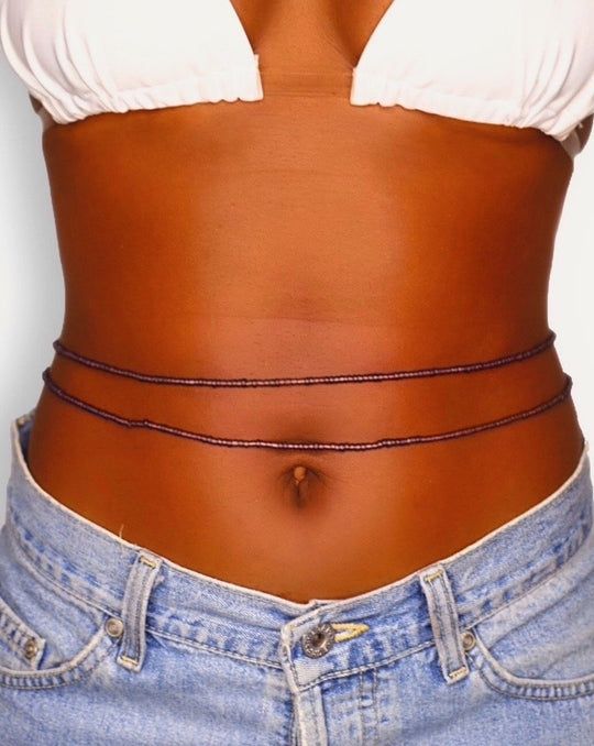 Purple Waist Beads/ 3 piece Purple waist beads /belly chain for women and girls/Beach Jewelry/Fashion Accessory