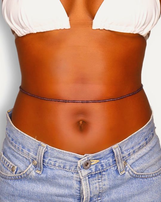 Purple Waist Beads/ 3 piece Purple waist beads /belly chain for women and girls/Beach Jewelry/Fashion Accessory