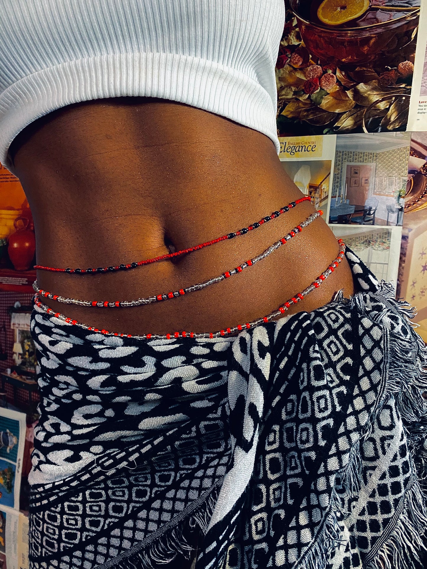 Seductive Strands:Triple-Layer Waist Beads for Divine Curves..