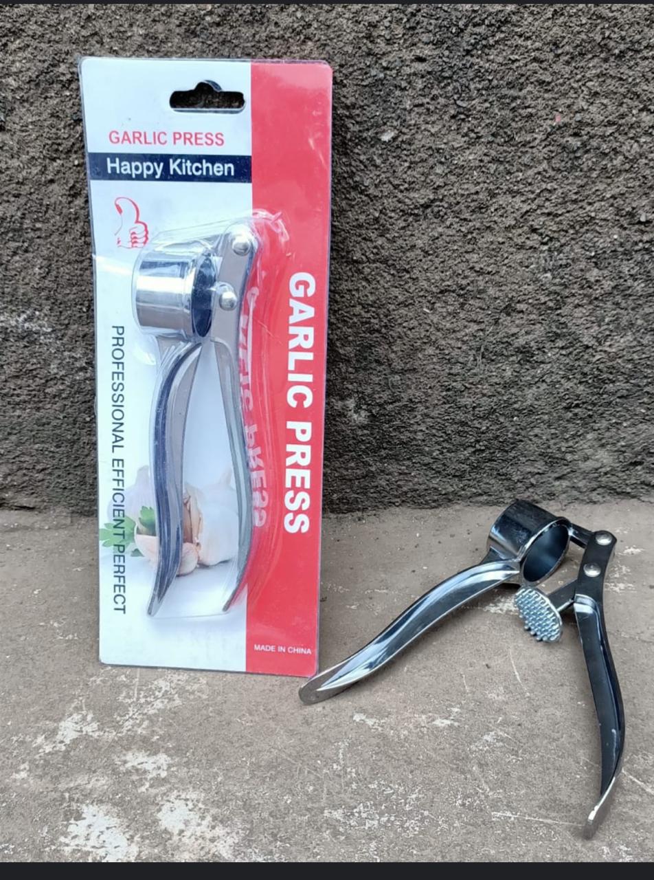 Premium Stainless Steel Garlic Press Crusher – Heavy Duty Easy Squeeze Garlic Mincer Kitchen Tool