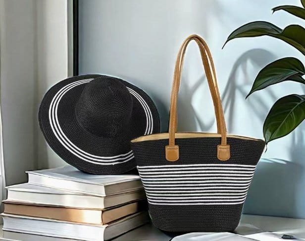 Stylish Summer Bag + Sun Hat Set – Perfect for Beach Days, Picnics, and Casual Outings! Lightweight, Trendy, and Durable Accessories to Keep You Chic and Sun-Protected All Summer Long.