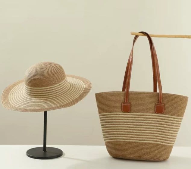 Stylish Summer Bag + Sun Hat Set – Perfect for Beach Days, Picnics, and Casual Outings! Lightweight, Trendy, and Durable Accessories to Keep You Chic and Sun-Protected All Summer Long.