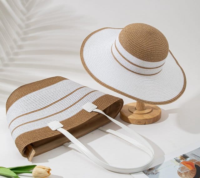Stylish Summer Bag + Sun Hat Set – Perfect for Beach Days, Picnics, and Casual Outings! Lightweight, Trendy, and Durable Accessories to Keep You Chic and Sun-Protected All Summer Long.