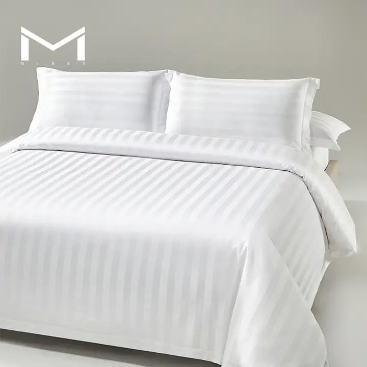 ‼️New in Stripped Cotton Bedsheets set‼️ ▪️Size:6by6 ▪️Can fit bed sizes 4*6/5*6 &6*6 ▪️ Set contains 2bedsheets and 2pillowcases