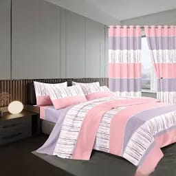 New Arrival 🔅🔅🔅7 PIECES Curtain duvets 
✨1 pc woolen duvet
✨1 pair ring curtain
✨2 pcs bedsheets
▪️1 pc fitted
▪️1 pc flat
✨2 pcs pillow cases
6x6
