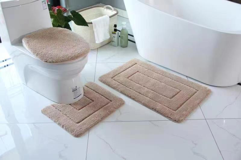 3pcs Set Soft Non-Slip Bathroom Shower Toilet Mats