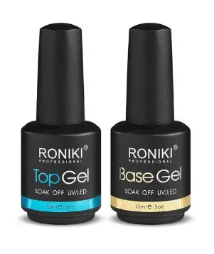 Roniki Soak Off Gel Nail Polish Top Coat & Base Coat