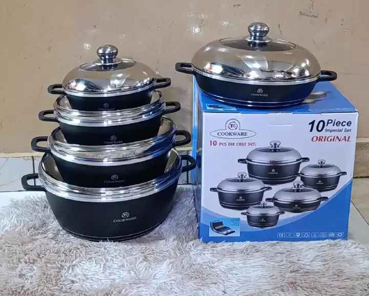 (CLEARANCE OFFER) TC 10 PCS Nonstick Cookware Set Cooking Pots Sufuria