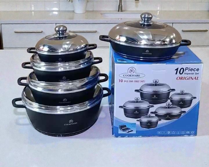 (CLEARANCE OFFER) TC 10 PCS Nonstick Cookware Set Cooking Pots Sufuria