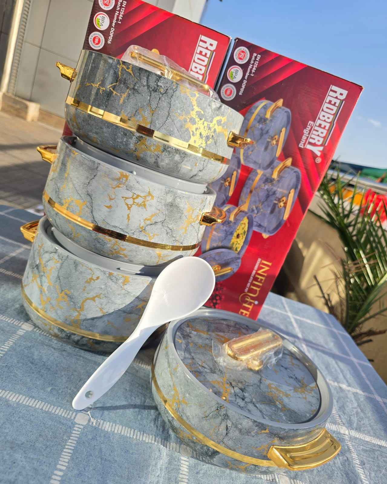 Redberry 4PCS Insulated Casserole Hotpot Set – Food Warmer & Serving Dishes (1500ML, 1800ML, 2400ML, 3000ML)