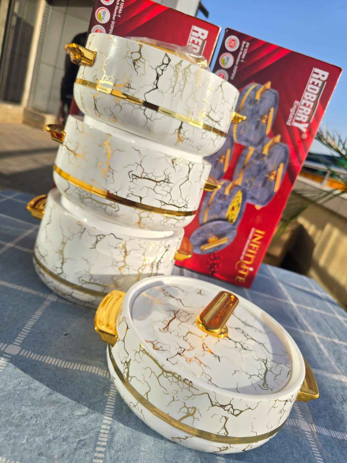 Redberry 4PCS Insulated Casserole Hotpot Set – Food Warmer & Serving Dishes (1500ML, 1800ML, 2400ML, 3000ML)