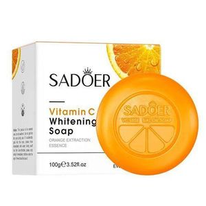 SADOER Vitamin C Soap, Vitamin C Black Spots Whitening Soap, Removes Dirt, Whiten Black Spots, Fade Dark Marks, Brighten Skin,