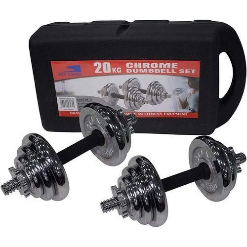 Chrome 20KG Adjustable Dumbbell Set,10KG +10KG With Case