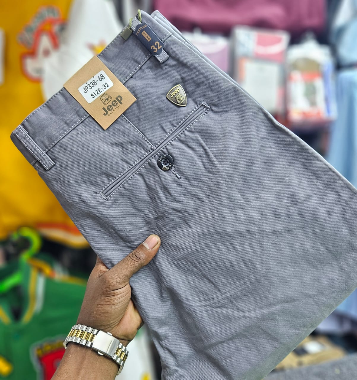 High quality hard Khaki men smart casual trousers straight slim fit smart casual casual, business and official.
