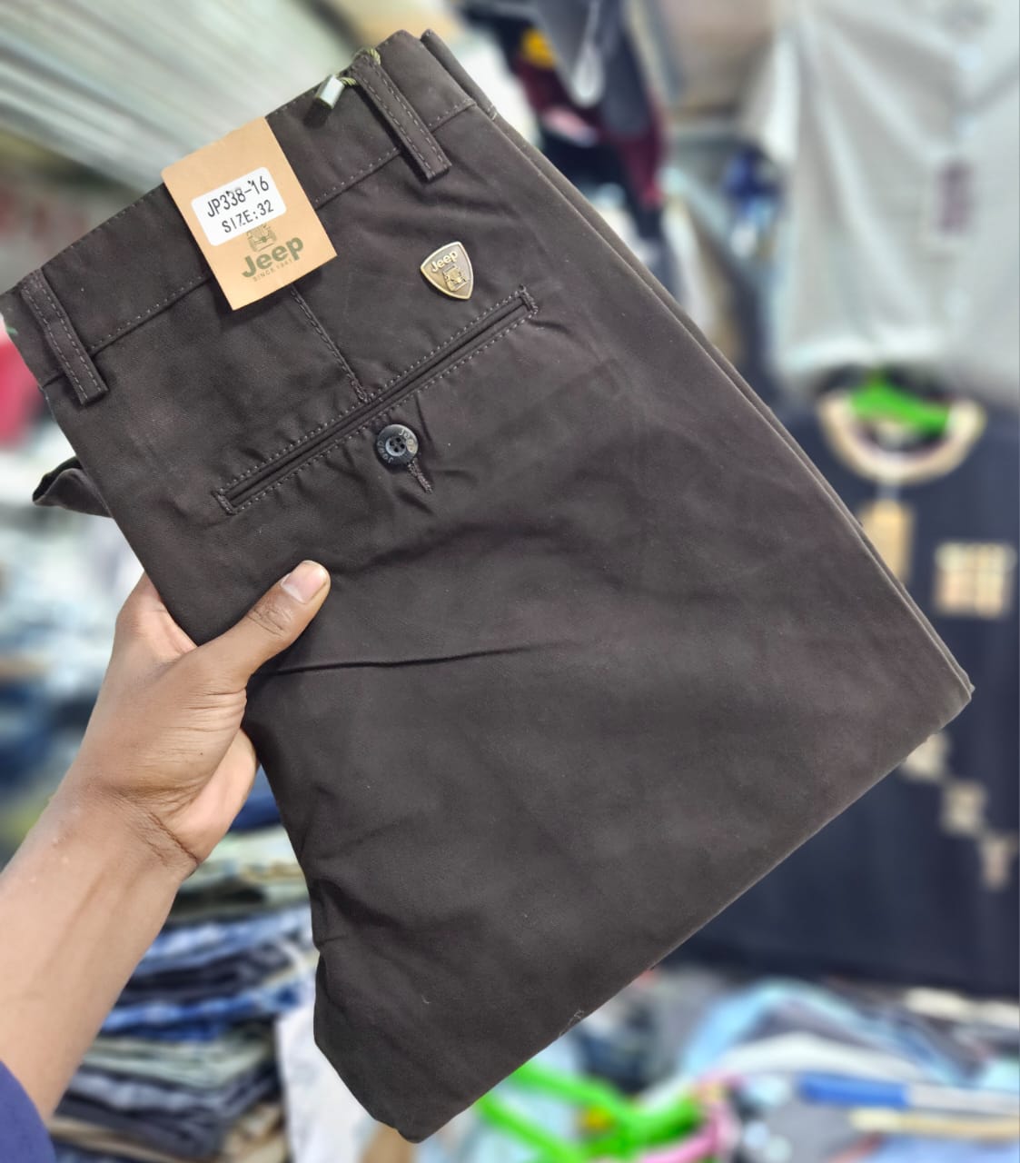 High quality hard Khaki men smart casual trousers straight slim fit smart casual casual, business and official.