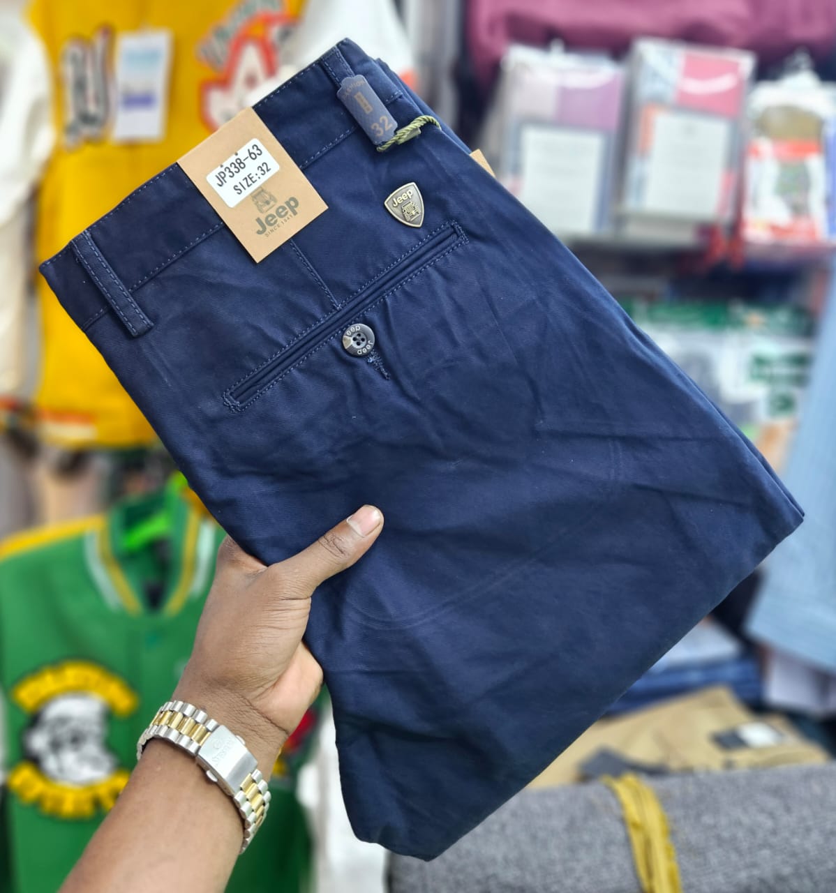 High quality hard Khaki men smart casual trousers straight slim fit smart casual casual, business and official.