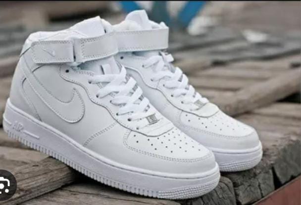 Men High Quality High Top Air Force Sneakers Fashion Breathable Unisex Shoes Sport. available in black and white.