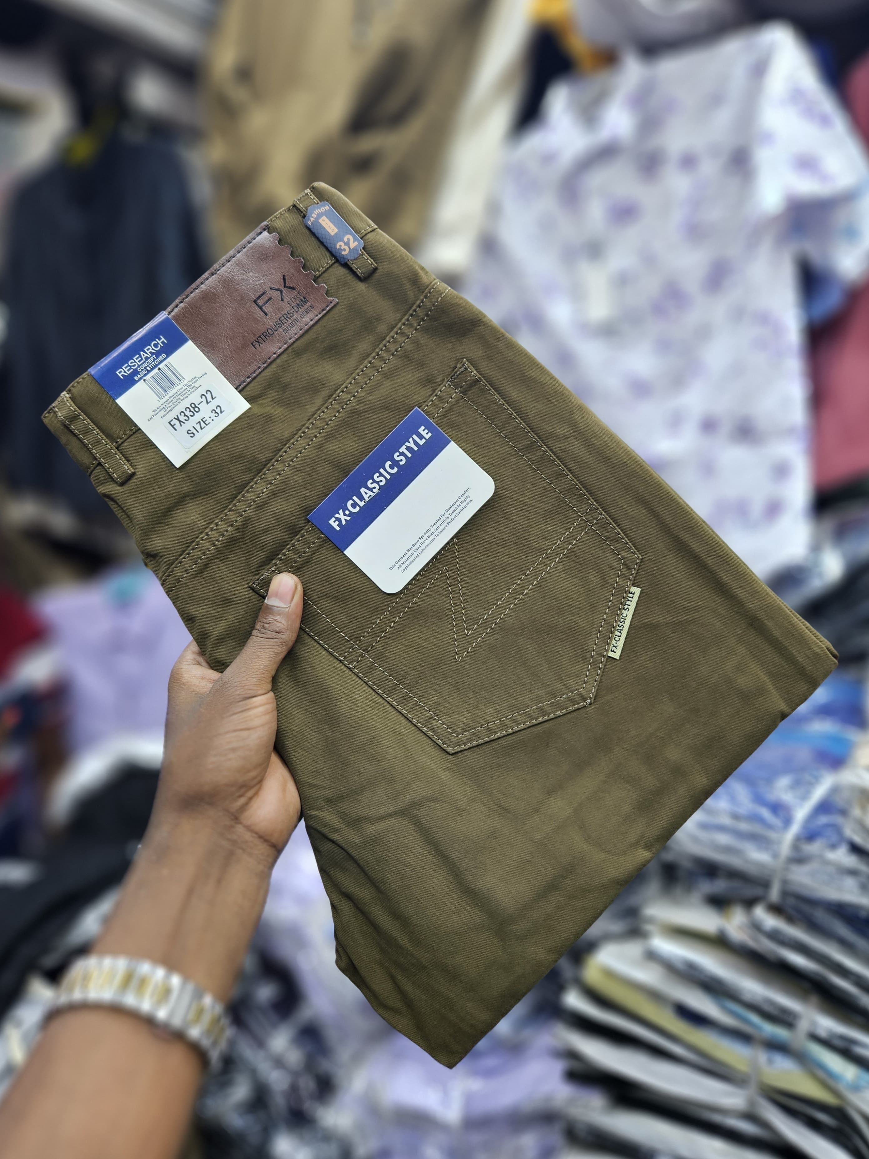 Men's Khaki FX Pants Casual Work Trouser Regular Fit Relaxed Straight Claassic Fit Hard khaki