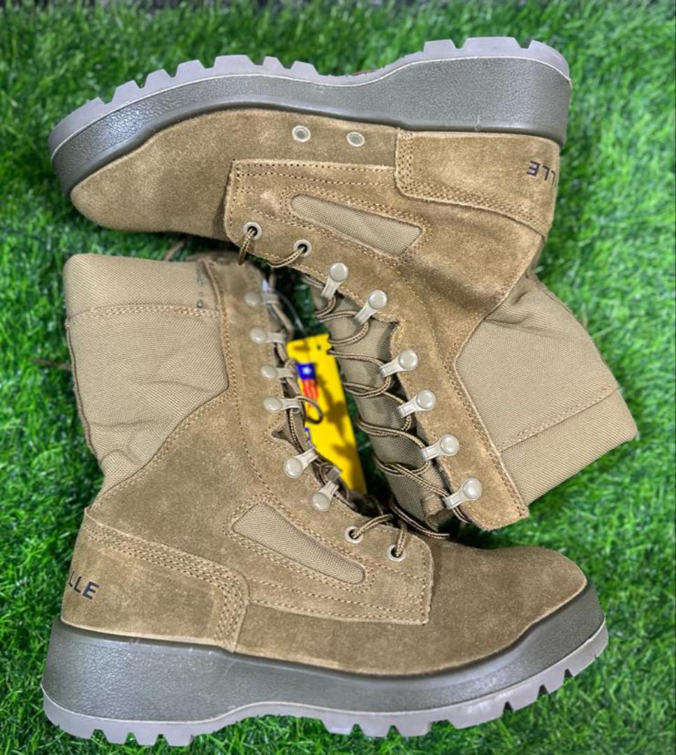 "Original Belleville Military Boots - Genuine Leather & Durable Rubber Sole for Tactical, Hiking, and Outdoor Use"