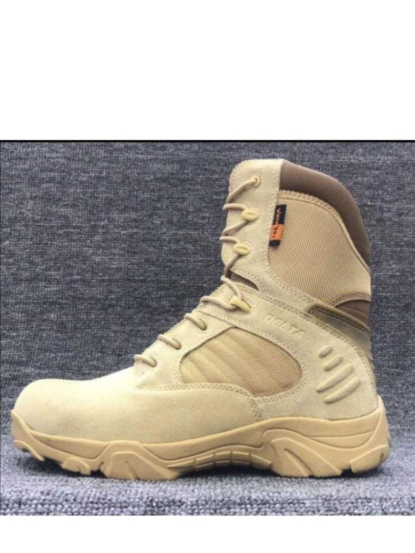 DELTA MILITARY DESERT COMBAT BOOTS SHOES. BEIGE/BRWON