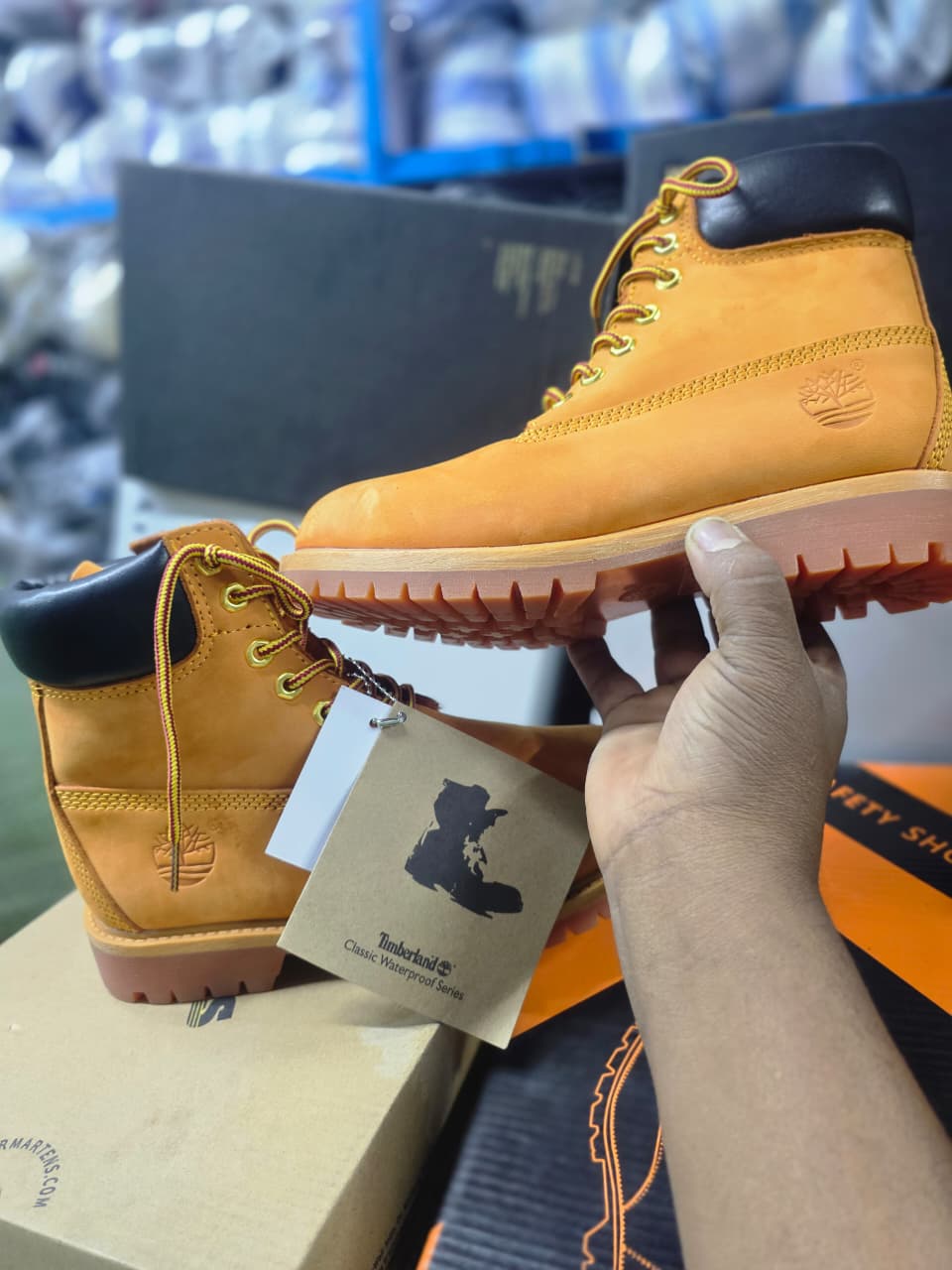 BROWN LEATHER TIMBERLAND BOOTS – 
Description: Timberland brown leather boots made from premium genuine leather for durability and long-lasting comfort. Designed with a strong rubber