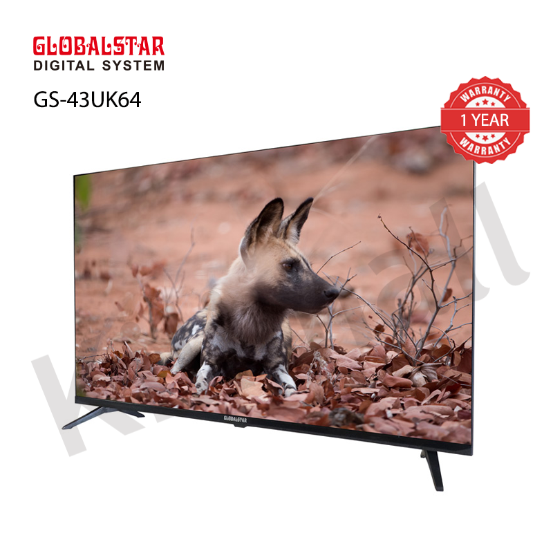 Globalstar 43 inch Frameless Bluetooth Smart TV(GS-43UK64)Netflix Youtube Android AC Energy Saving Televison 1G+8G