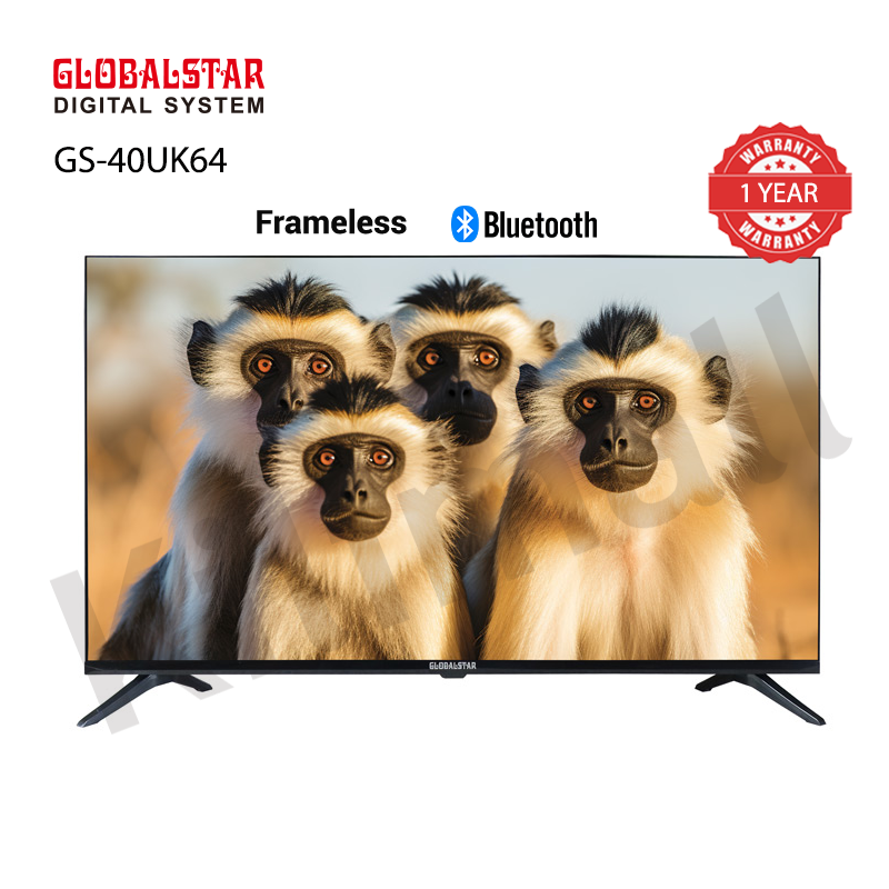 Globalstar 40 inch Frameless Bluetooth Smart TV(GS-40UK64)Netflix Youtube Android AC Energy Saving Televison 1G+8G