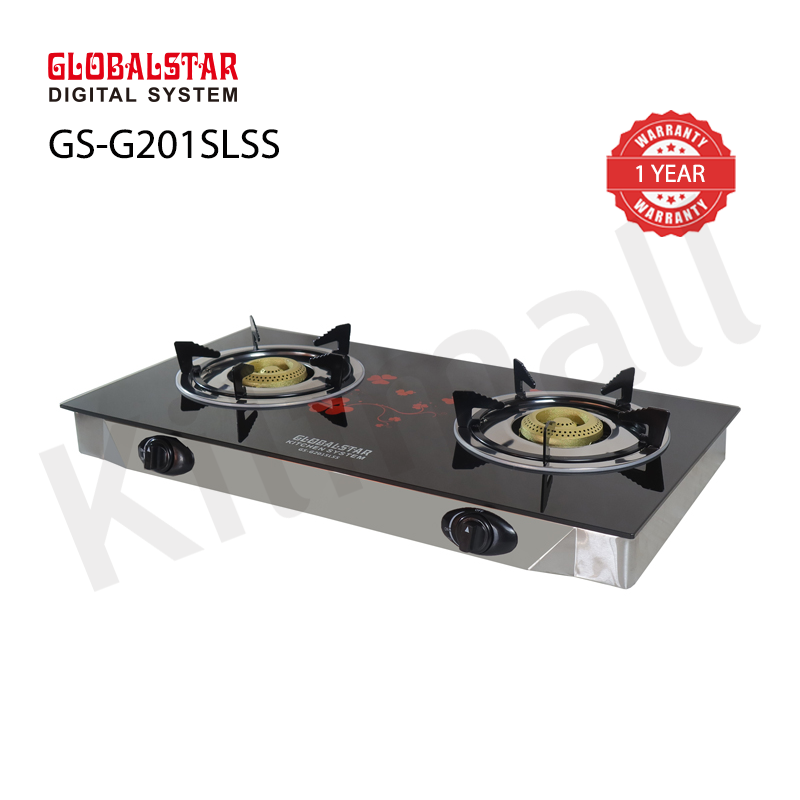 Globalstar Gas Stove 2 Burner Glass Top Cooker GS-G201SLSS