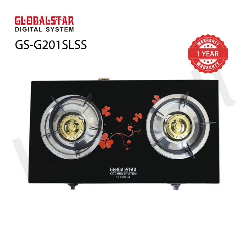 Globalstar Gas Stove 2 Burner Glass Top Cooker GS-G201SLSS