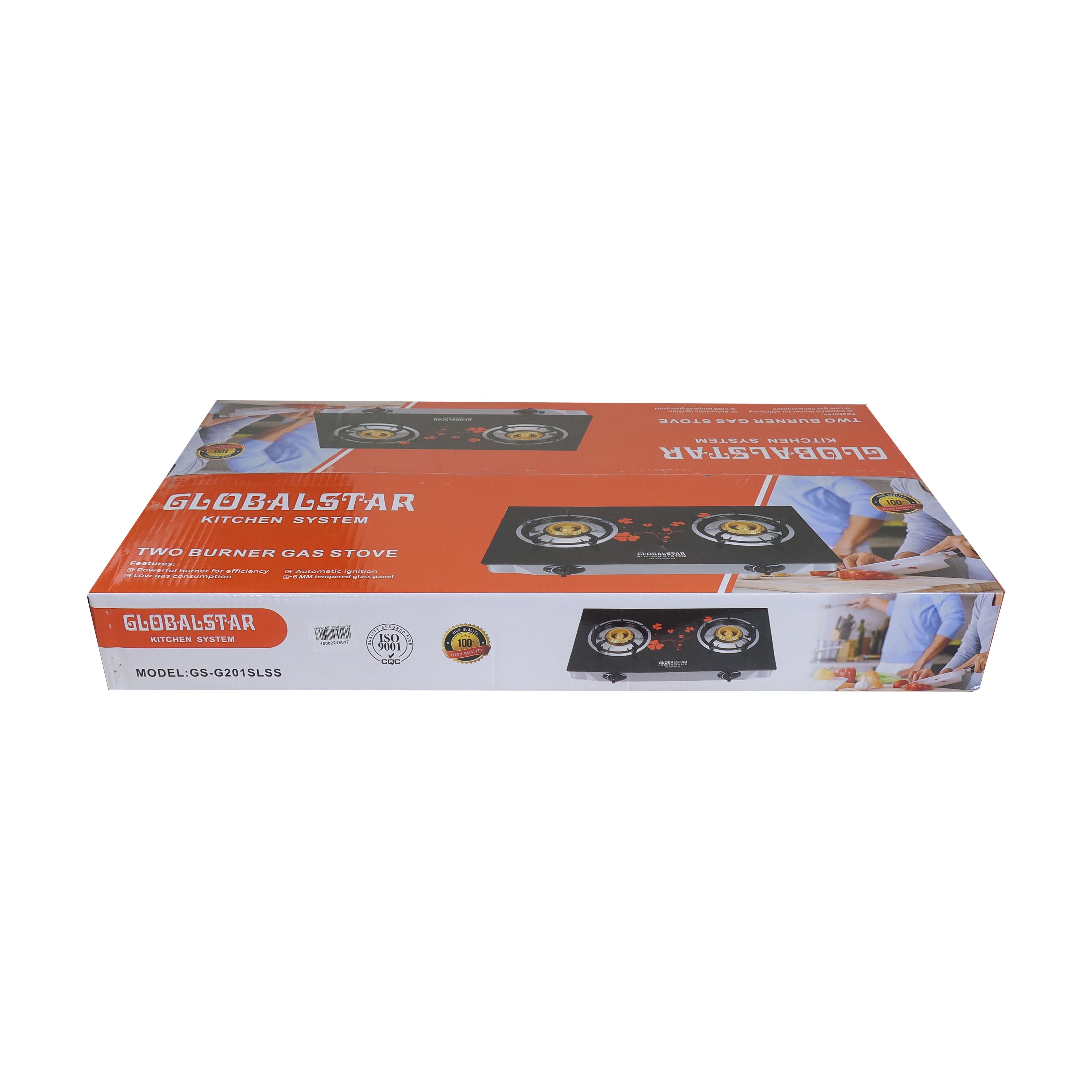 Globalstar Gas Stove 2 Burner Glass Top Cooker GS-G201SLSS