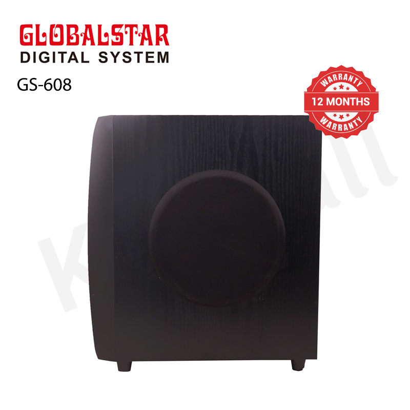 GLOBALSTAR GS-608 3.1CH Speaker, 8000W PMPO, 32W+10W*3 Output, British Plug, AC/DC, 110V - 240V, Bluetooth & FM Radio, 1-Year Warranty, Wooden Cabinet, Remote Control, Compatible Devices