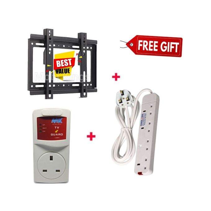 4 Way Extension + 14-43" TV Wall Mount + TV Guard