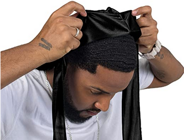 Stretchy Black Silk Durag/wave Drag - QUALITY GUARANTEED