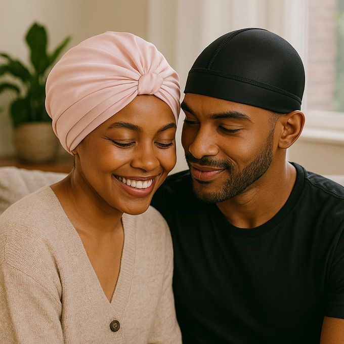 Silky Stocking Wave Cap For Men, Good Compression Over Durag (Black)
