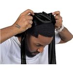 Premium Stretchy Black Silk Durag – Breathable & Hypoallergenic Wave Builder Cap for Men & Women, Soft Night Hair Protector, Lightweight & Fashionable Head Wrap