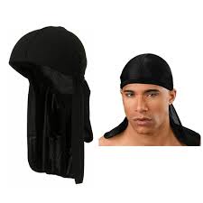 Premium Stretchy Black Silk Durag – Breathable & Hypoallergenic Wave Builder Cap for Men & Women, Soft Night Hair Protector, Lightweight & Fashionable Head Wrap