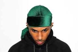Velvet Green Durag for Men + Free Wave Cap | Premium 360 Wave Builder Kit | Moisture-Retaining Compression Cap Set for Deep Waves, Hair Protection & Style Control