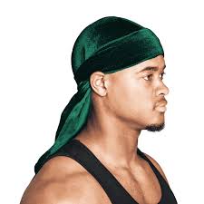 Velvet Green Durag for Men + Free Wave Cap | Premium 360 Wave Builder Kit | Moisture-Retaining Compression Cap Set for Deep Waves, Hair Protection & Style Control