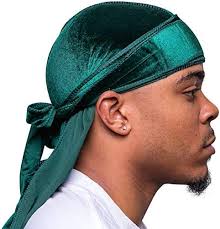 Velvet Green Durag for Men + Free Wave Cap | Premium 360 Wave Builder Kit | Moisture-Retaining Compression Cap Set for Deep Waves, Hair Protection & Style Control