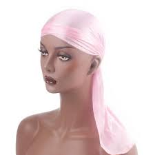 2-Piece Premium Silk Durag Set – Stretchy Black & Pink Wave Cap Duo for Men & Women | Comfortable, Breathable & Stylish for 360 Waves, Hair Protection & Daily Wear