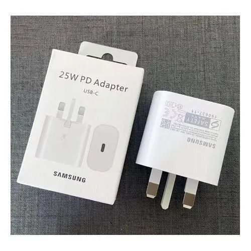 Original Samsung 25W PD SuperFast USB C - TYPE C Charger Head for Galaxy A17,A16,A07,A06,A26,A15,A25,A05,A05S,A06,S23FE With Type C Output [Head Only]