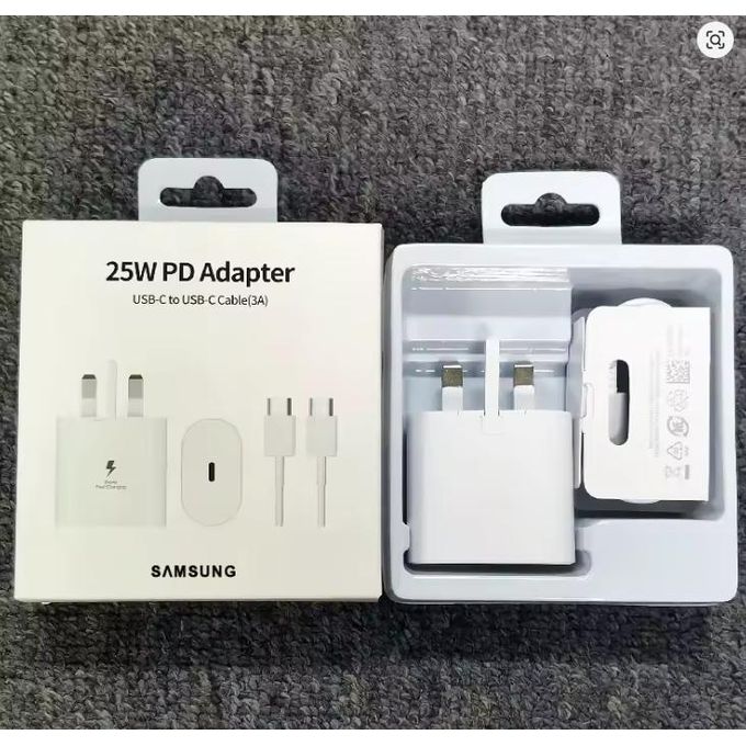 Original Samsung 25W PD SuperFast USB C - TYPE C Charger for Galaxy A17,A16,A07,A06,A26,A15,A25,A05,A05S,A06,S23FE With Type C Output.