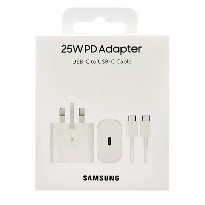Original Samsung 25W PD SuperFast USB C - TYPE C Charger for Galaxy A17,A16,A07,A06,A26,A15,A25,A05,A05S,A06,S23FE With Type C Output.